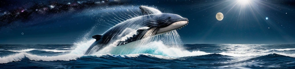 ((best quality)), ((masterpiece)), (detailed), 4K picture quality, delicate, WHALE, universe