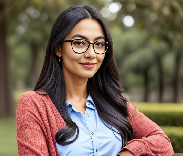 Woman wearing glasses