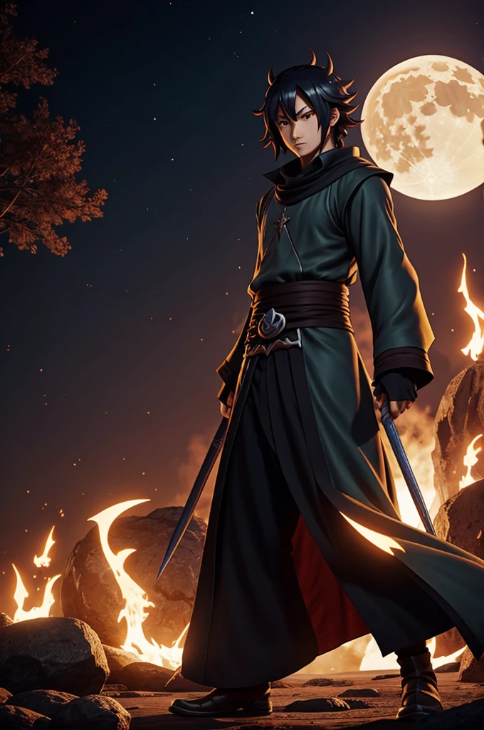 The lower moons of Demon Slayer with the style of the gibli studio