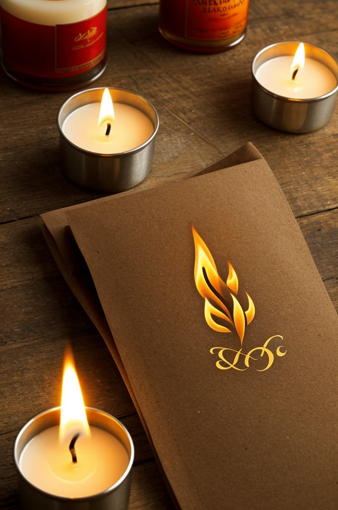 Logo with a candle and a flame:
This type of logo is classic and evocative of the image of a scented candle..
A variety of colors can be used to create a different effect.
The flame can be a symbol of hope and renewal.