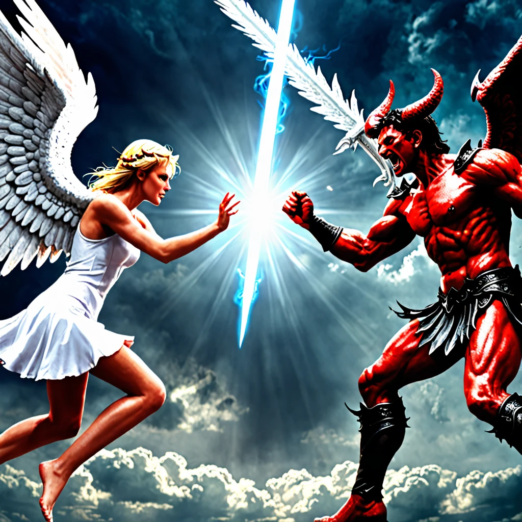 Angel vs demon battle 