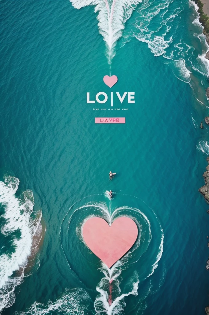 Create a kpop album cover related to the sea and love where LJH is written