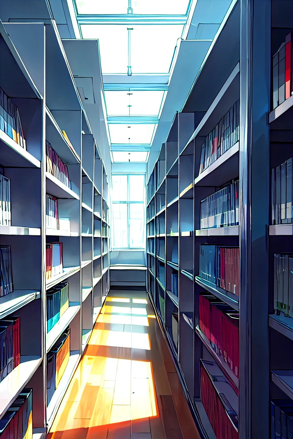 Modern school Library with bookshelf 