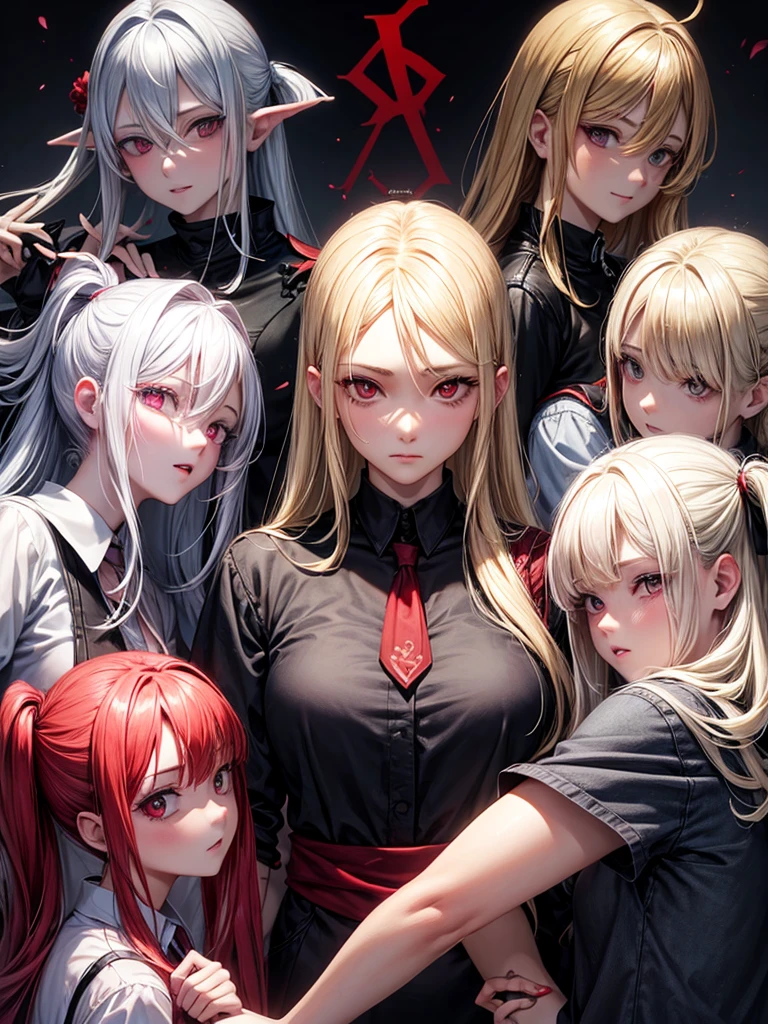 A of five years, hair Blond ash, red eyes and face of few friends, always handa annoying.
