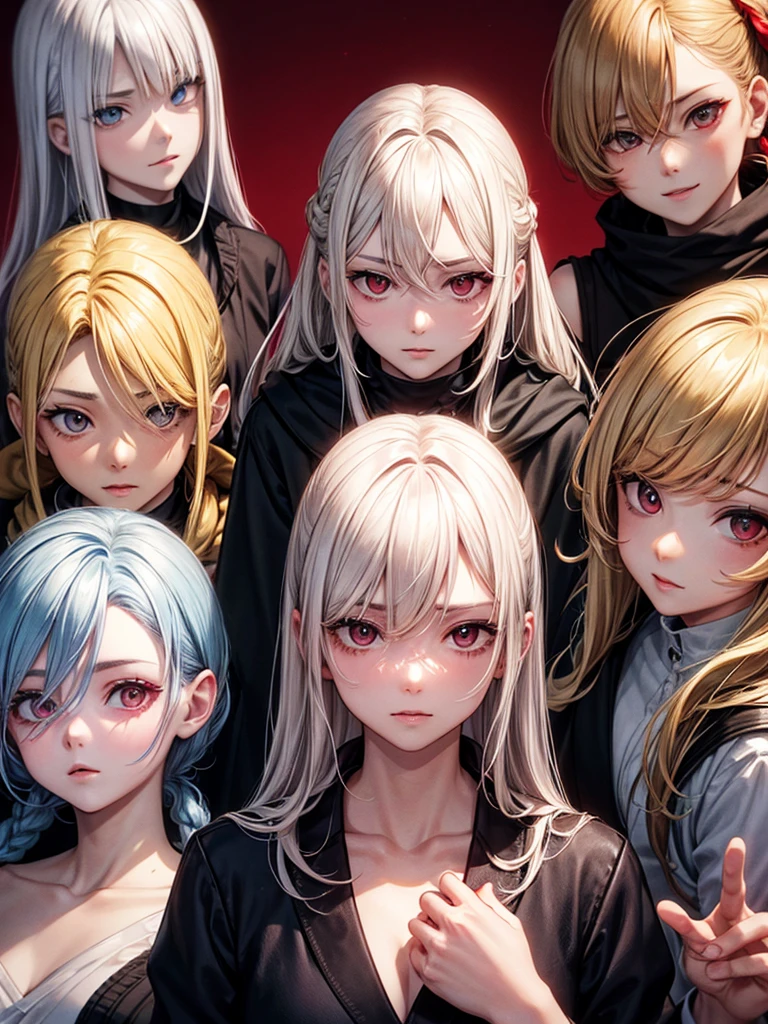 A of five years, hair Blond ash, red eyes and face of few friends, always handa annoying.