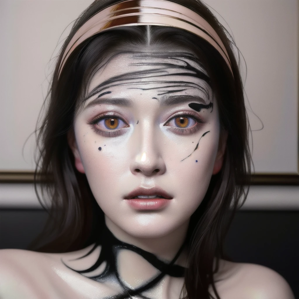 Android Beauty, Powerful paintings inspired by Francis Bacon, Ultra-realistic surrealism, Hyperrealism, fear, art, hyper real painting, Realistic illustration painting, カラフルなHyperrealism, Hyper-realistic digital art