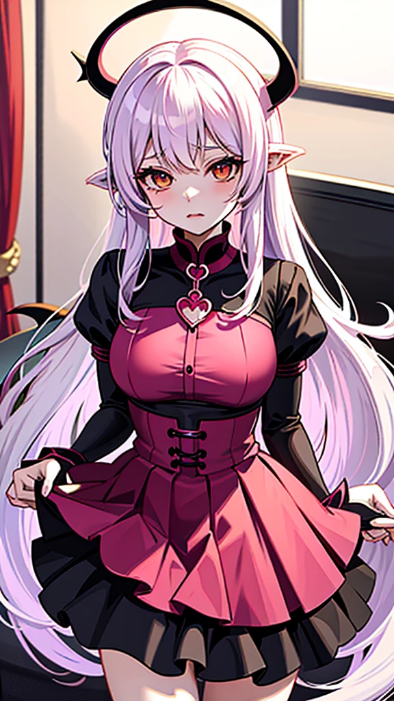 Long hair、Pink dress devil anime girl, anime monster girl, White cat girl, Succubus in tight skirt, Devil Girl, Dragon Girl, Kurai Mika Devil, Shatia Bradfren, Beautiful Succubus, very beautiful anime cat girl, White Horned Queen Demon, Popular on artstation pixiv