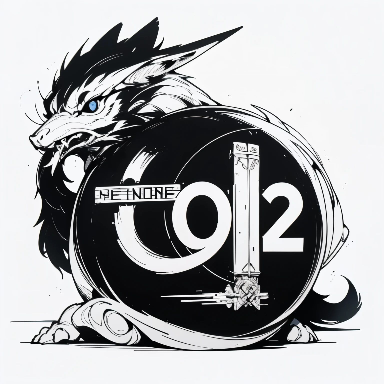 20th Anniversary。logo。simple。Text only、emblem、White background only、(((No humans)))、Black and White