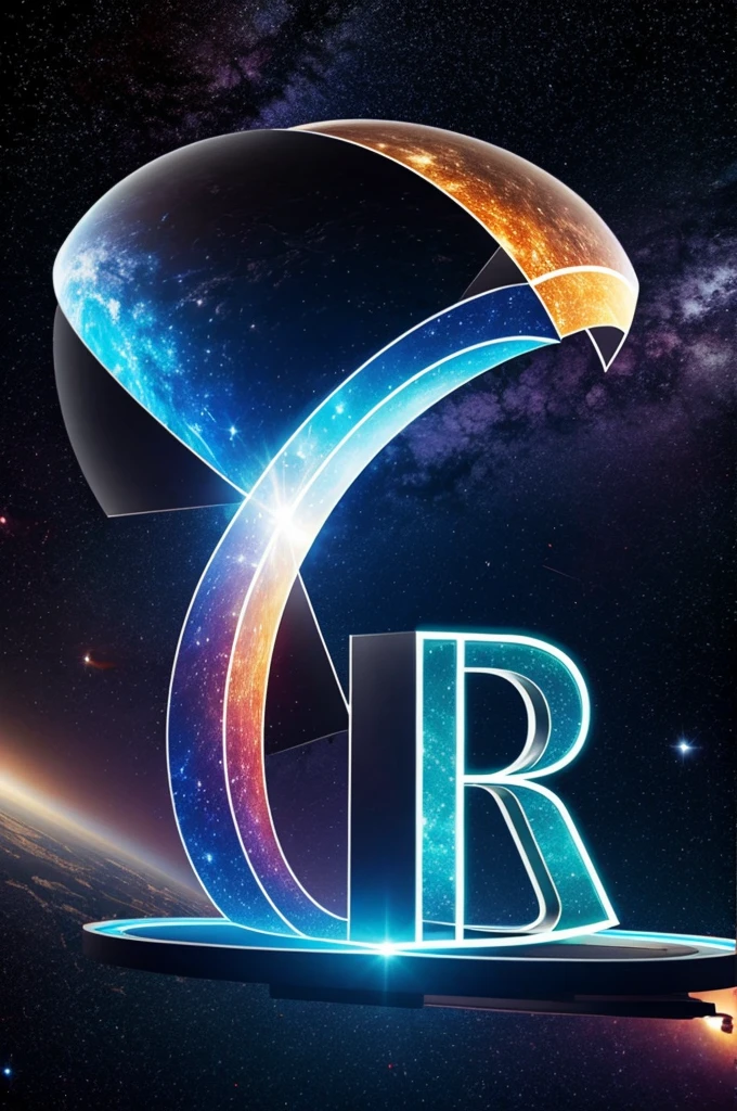 Letter R and K in space 