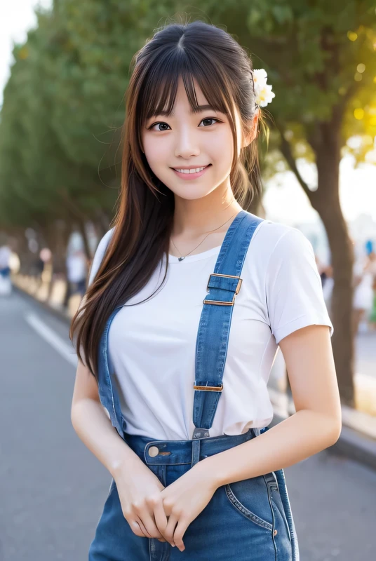 (masterpiece, best quality:1.3), (absurdres, absolutely resolution, highres, extremely detailed),BREAK(1girl, cute girl, shiny body, shiny skin, middle breasts), (black hair, long hair, hairband, black eyes), (beautiful eyes with luster reflection),BREAK(wearing performance T-shirts, jeans:1.5), (upper body:1.3),BREAK(wipe face sweat with a towel:1.1), sweat, smile, open mouth,BREAK(perfect anatomy, perfect arms, perfect hand, perfect finger, perfect legs:1.3),