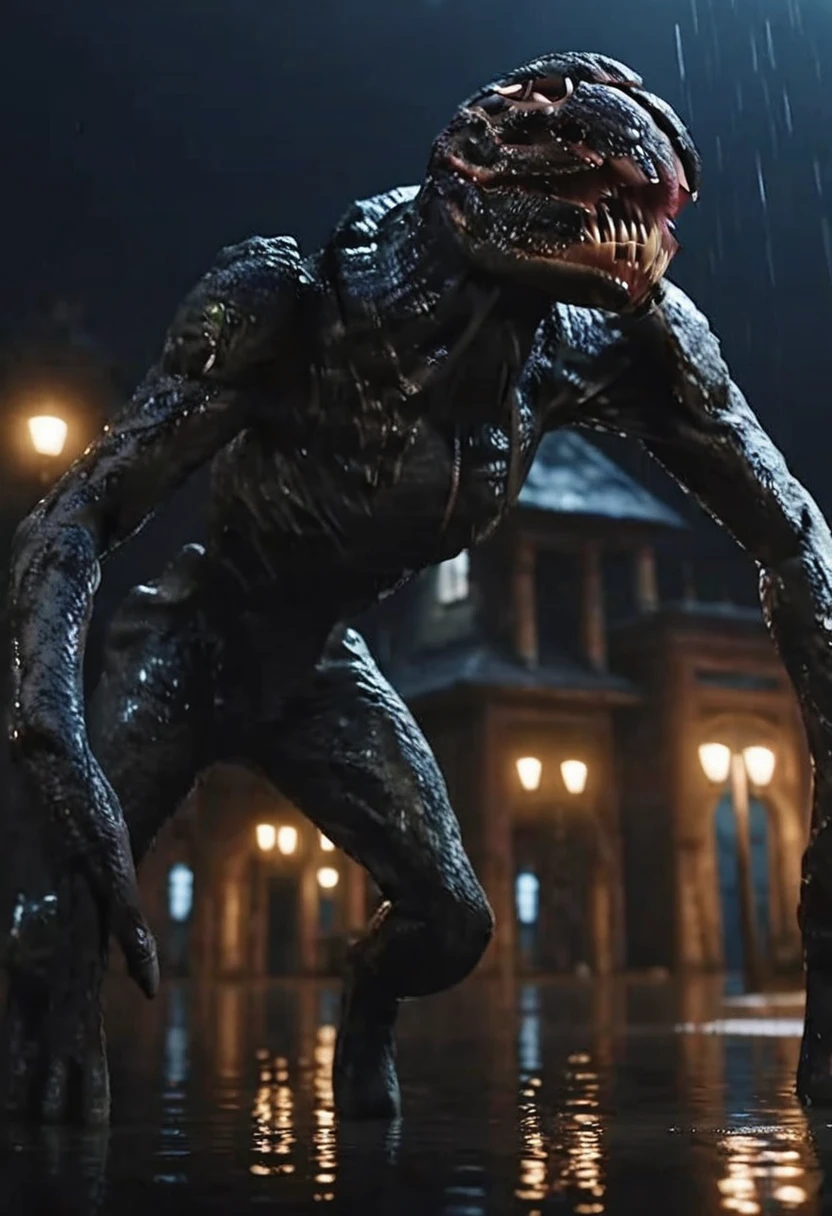 QuitePlace1024.zip, a monster, wet, night, scary , highly detailed, photography, ultra sharp, film, bokeh, professional, 4k