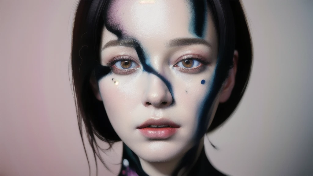 Android Beauty, Powerful paintings inspired by Francis Bacon, Ultra-realistic surrealism, Hyperrealism, fear, art, hyper real painting, Realistic illustration painting, カラフルなHyperrealism, Hyper-realistic digital art