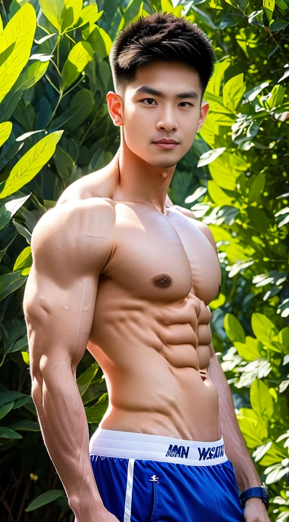 Film Masseter、well done、Asia、man、Age 25、young gay men、no tops、The upper body is naked.の、ผู้manที่เท่ห์、stalwart、eyes、Short details, good and high, etc.、large size、Authentic texture、The upper body is naked.、Big bulge、fitness trainer、Coaching feman clients