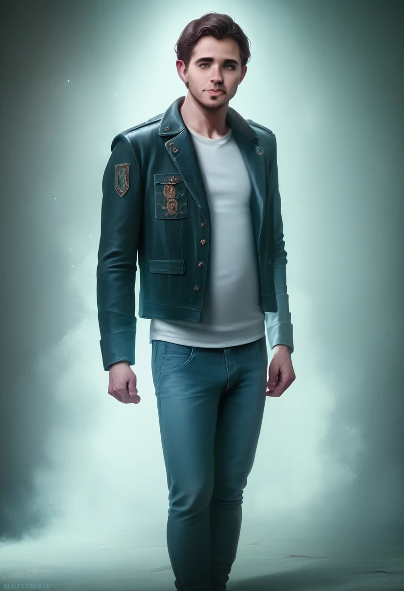 a baby boy with brown hair, wearing a prince suit jacket and pants, standing, (best quality,4k,8k,highres,masterpiece:1.2),ultra-detailed,(realistic,photorealistic,photo-realistic:1.37),exquisite details, adorable expression, peaceful, soft lighting, warm colors, glowing skin, intricate clothing textures,