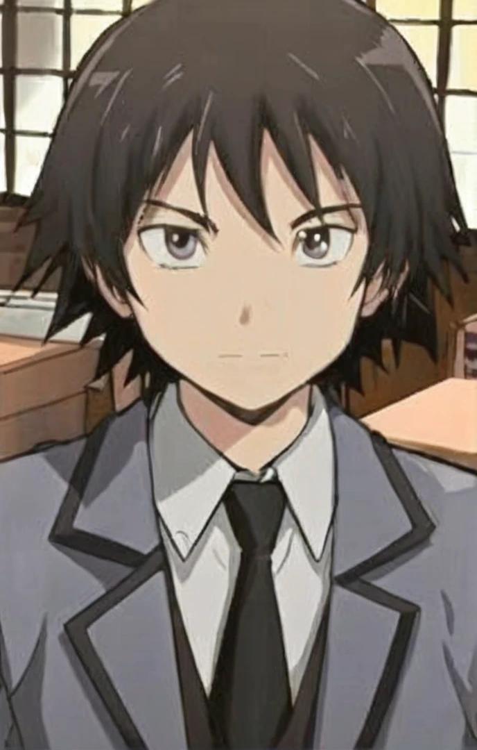 man, spiky hair, in a