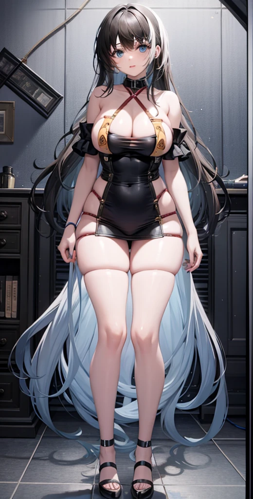 girl,Large Breasts,long hair,Topless,Bow,