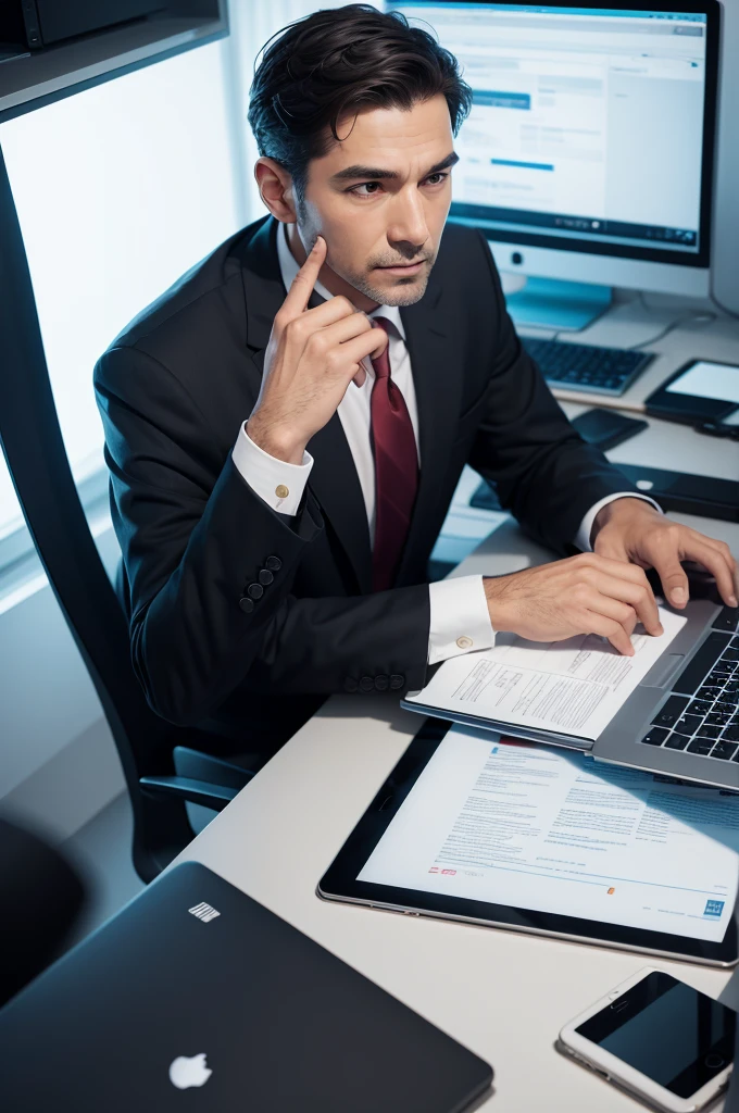 Business man at computer