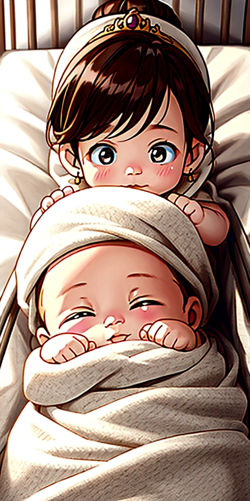 NEWBORN BABY boy, brown hair, prince