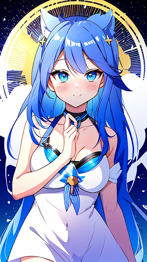 Anime girl with blue hair and a white dress holding a camera, Hololive, From the Azur Lane video game, Live2D Virtual Youtuber Model, Azur Lane Style, pixiv daily ranking, Popular on pixiv, Details of 8k characters, Top rated on pixiv, Visual Novel CG, Pixiv 3DCG, I deny that, Topics on pixiv