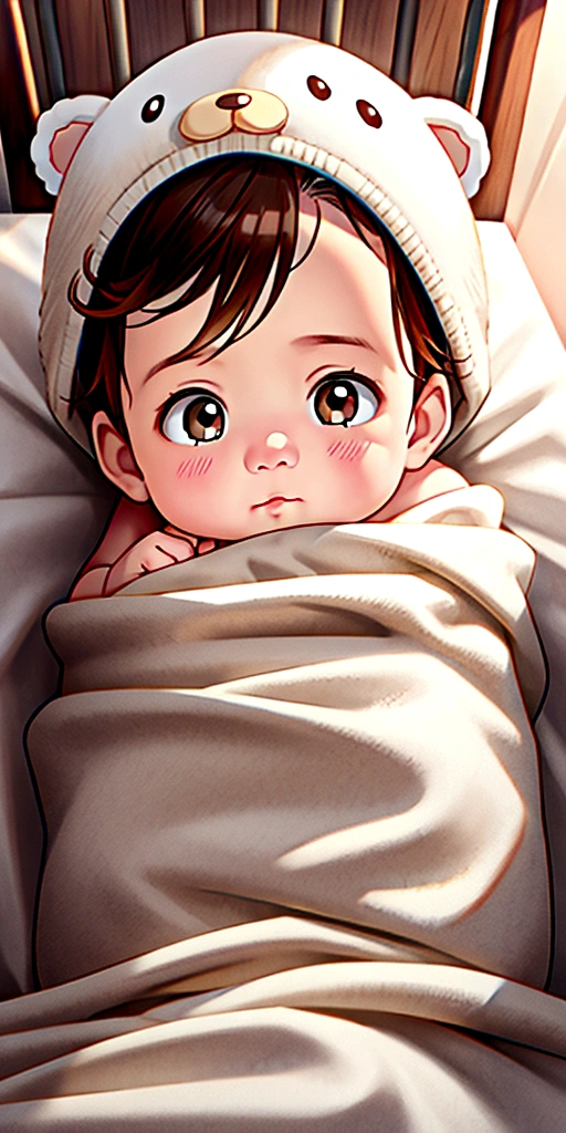 NEWBORN BABY boy, brown hair, 