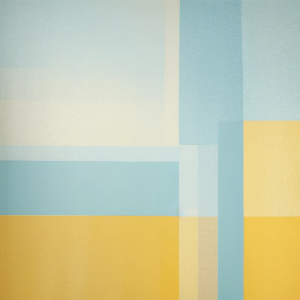 Canvas with wide light blue stripes, white and yellow vertical