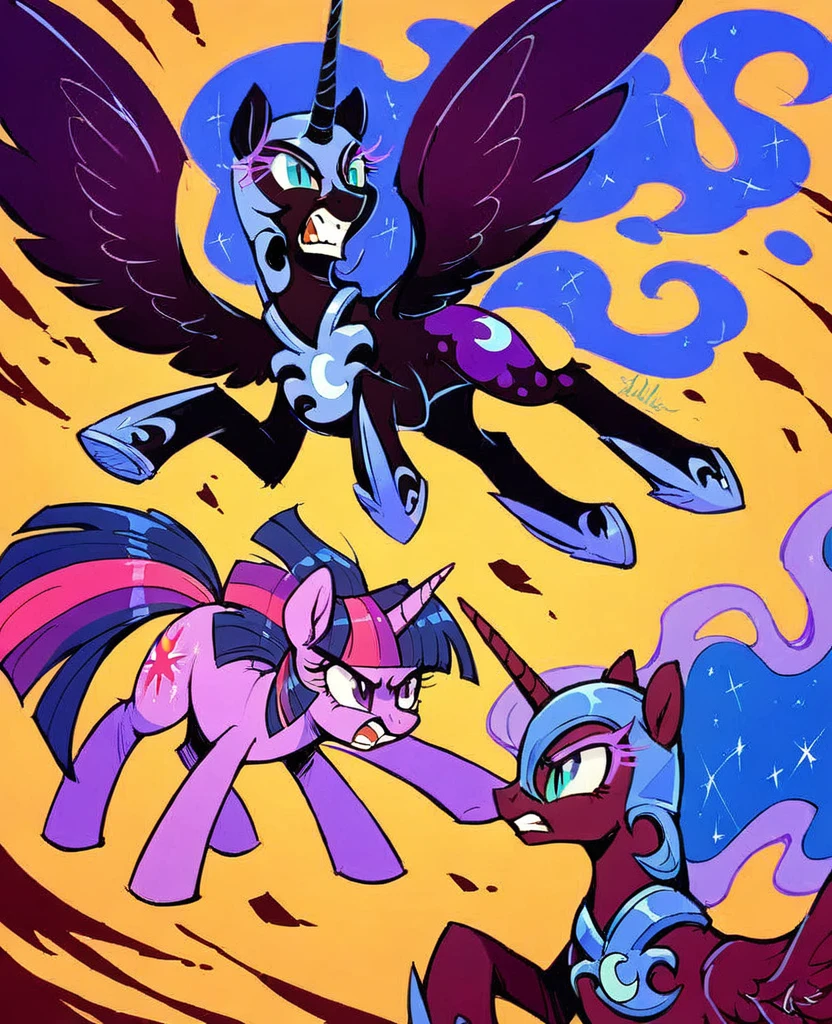 Pony   angry nightmare moon in    stands Twilight Sparkle' fight 