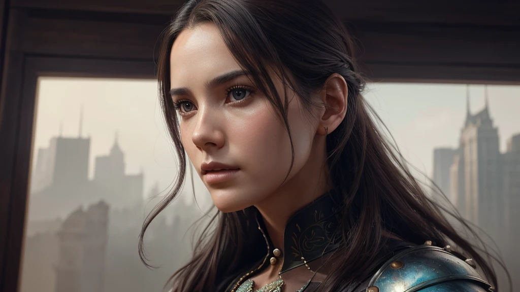 iu1, serious look, modelshoot style, (extremely detailed CG unity 8k wallpaper), full shot body photo of the most beautiful artwork in the world, medieval armor, professional majestic oil painting by Ed Blinkey, Atey Ghailan, Studio Ghibli, by Jeremy Mann, Greg Manchess, Antonio Moro, trending on ArtStation, trending on CGSociety, Intricate, High Detail, Sharp focus, dramatic, photorealistic painting art by midjourney and greg rutkowski, beautify face,