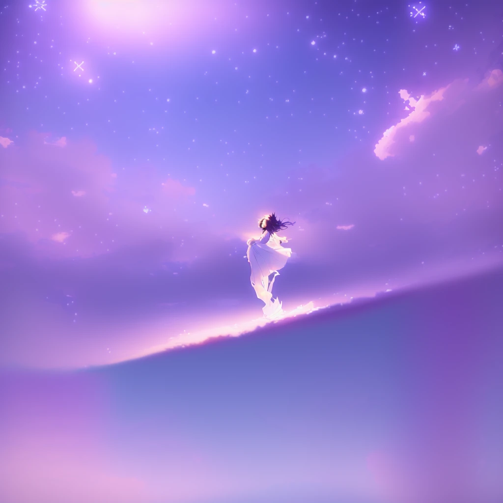 anime, A girl in a white dress floats in the water, Makoto Shinkai Cyril Rolland, anime girl walking on water, anime movie background, beautiful anime scene, today's featured anime still, anime film still, screenshot from the anime film, anime still film anime shikishi, star(null) starry_null