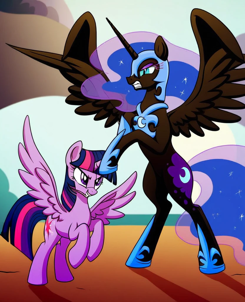 Pony nightmare moon fight Twilight Sparkle