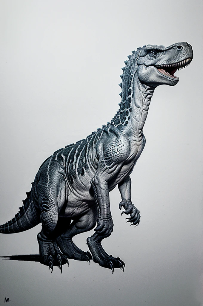Draw a dinosaur with a 