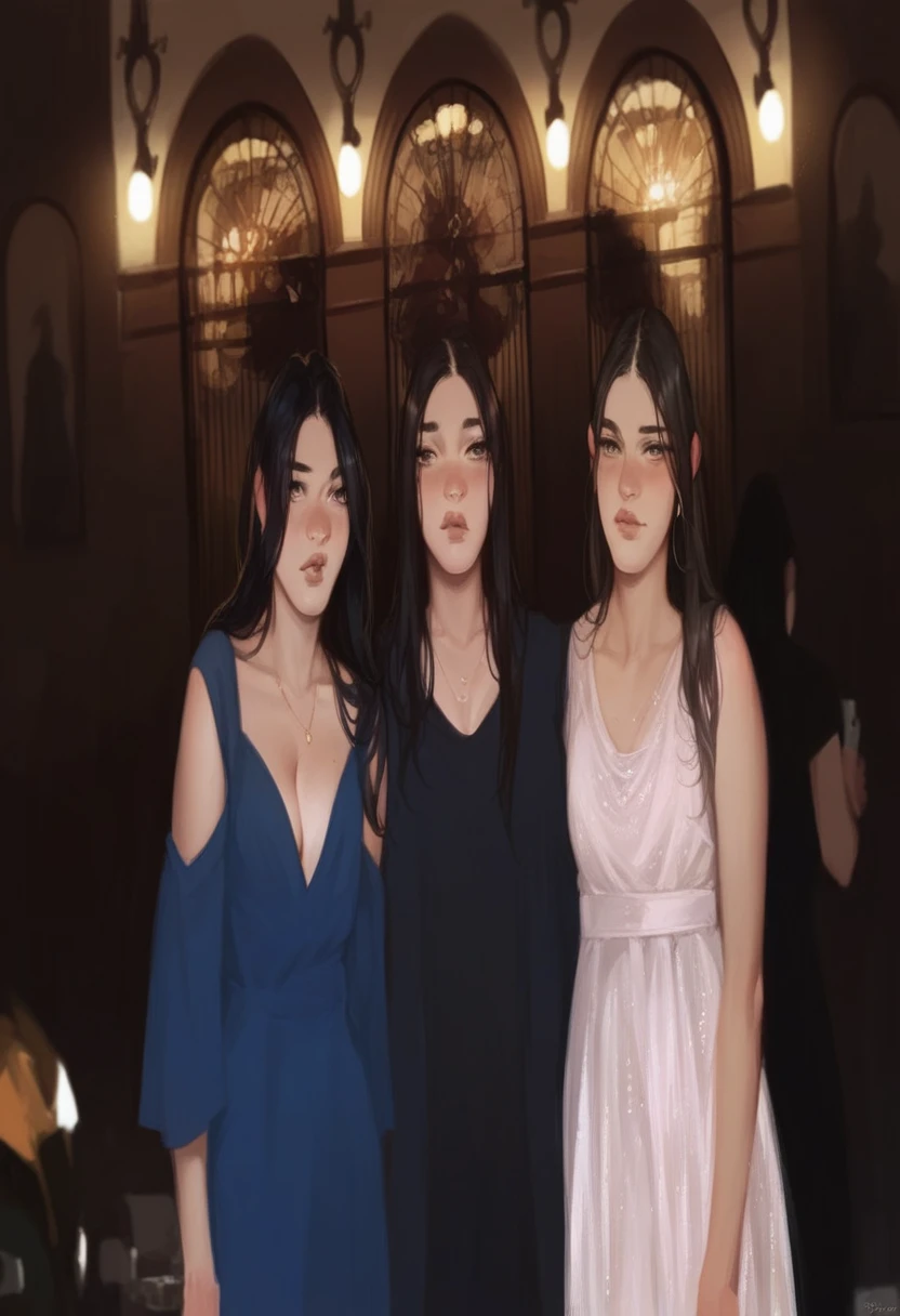 3 girls, Perfect face, wide,   naked, big breasts, curves, slim,  big ass