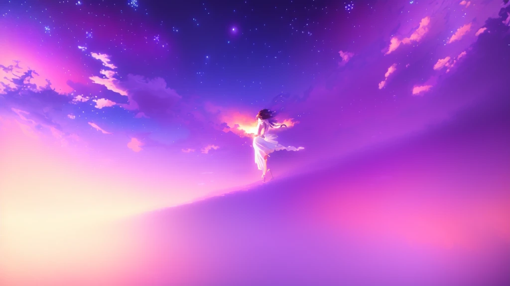 anime, a girl in a white dress is floating in the water, makoto shinkai cyril rolando, anime girl walking on water, anime movie background, beautiful anime scene, today's featured anime still, anime film still, screenshot from the anime film, anime still film anime shikishi, star(sky) starry_sky