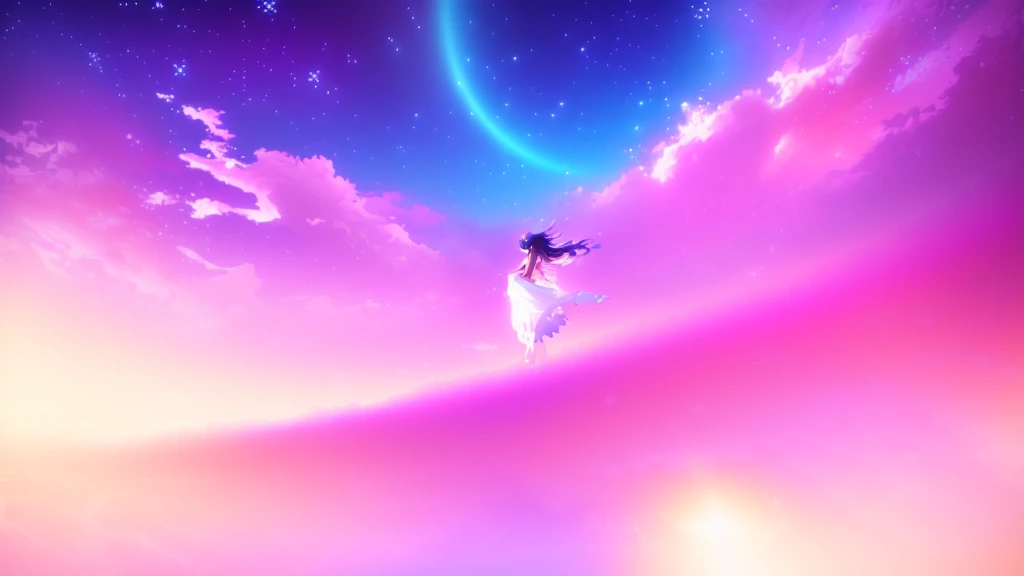 anime, a girl in a white dress is floating in the water, makoto shinkai cyril rolando, anime girl walking on water, anime movie background, beautiful anime scene, today's featured anime still, anime film still, screenshot from the anime film, anime still film anime shikishi, star(sky) starry_sky