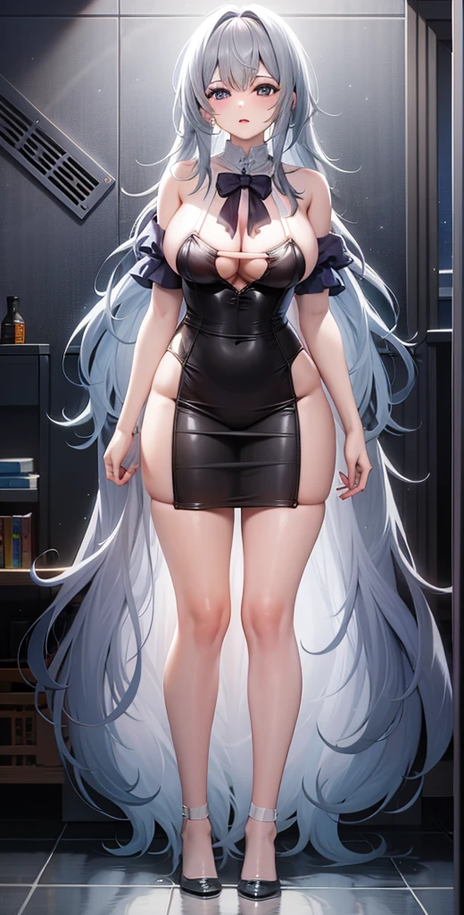 girl,Large Breasts,long hair,Topless,Bow,
