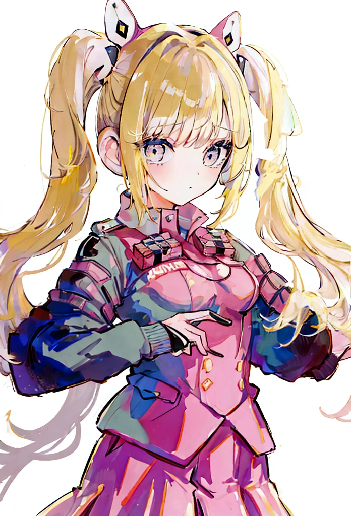 beautiful girl、uniform、Blonde、Twin tails