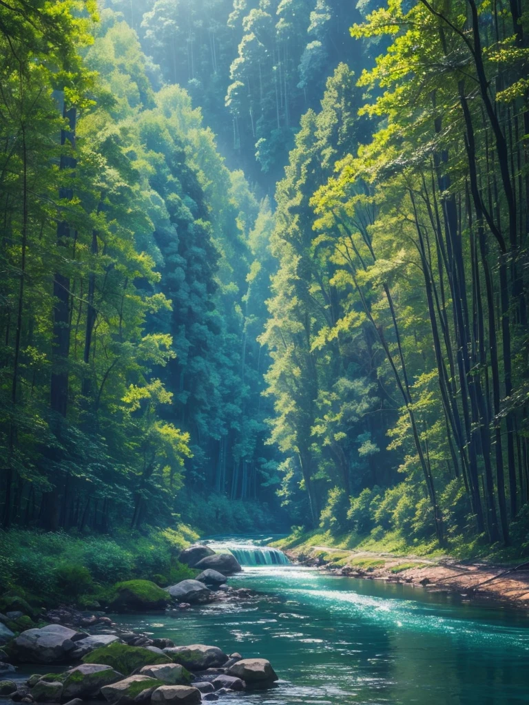 a close up of a river with trees and water in the background, river in a forest, forest and river, green waters, river gorgeous lighting, nature in all its beauty, peaceful and serene, river in the wood, gentle sparkling forest stream, green water, river with stunning water, stunning nature in background, cahaba river alabama