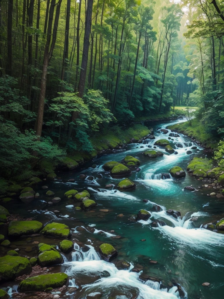 a close up of a river with trees and water in the background, river in a forest, forest and river, green waters, river gorgeous lighting, nature in all its beauty, peaceful and serene, river in the wood, gentle sparkling forest stream, green water, river with stunning water, stunning nature in background, cahaba river alabama