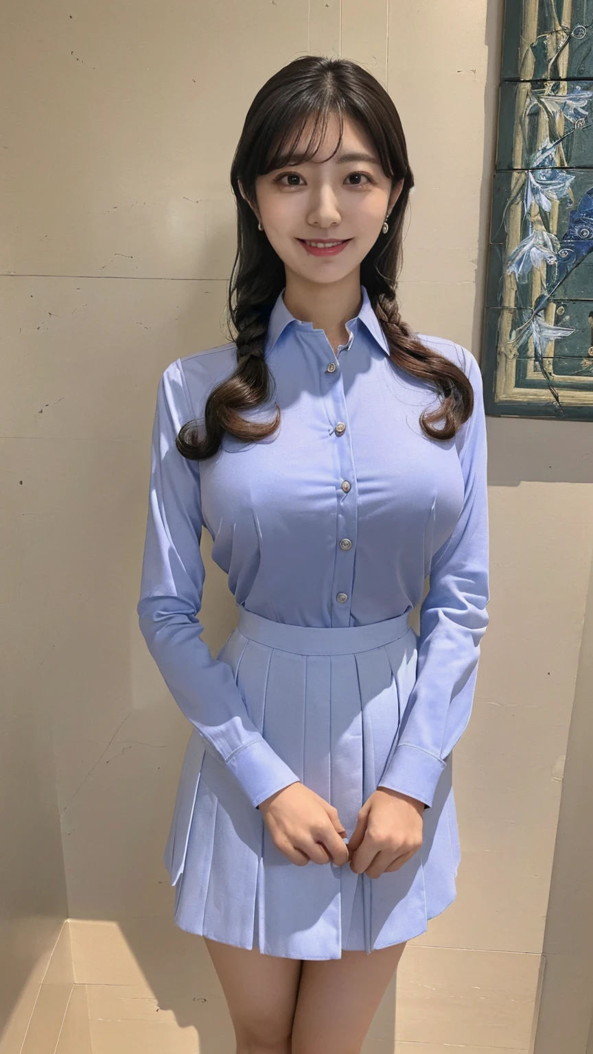 (8K、RAW Photos、Highest quality、masterpiece:1.2)、(Realistic、Realistic)、1 girl、((Office Lady Suits:1.5、Large Breasts、Full body from the front、Pictures for men to masturbate to))、Lots of eyelashes、Glowing eyelids、skeletally correct、smile、 (((Office Lady Suits))), (shirt), Jacket, (skirt)