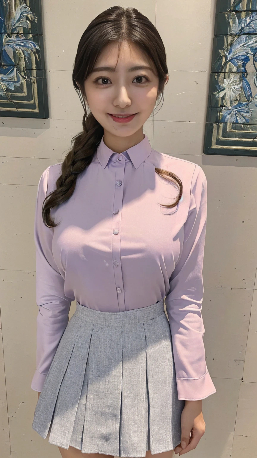 (8K、RAW Photos、Highest quality、masterpiece:1.2)、(Realistic、Realistic)、1 girl、((Office Lady Suits:1.5、Large Breasts、Full body from the front、Pictures for men to masturbate to))、Lots of eyelashes、Glowing eyelids、skeletally correct、smile、 (((Office Lady Suits))), (shirt), Jacket, (skirt)
