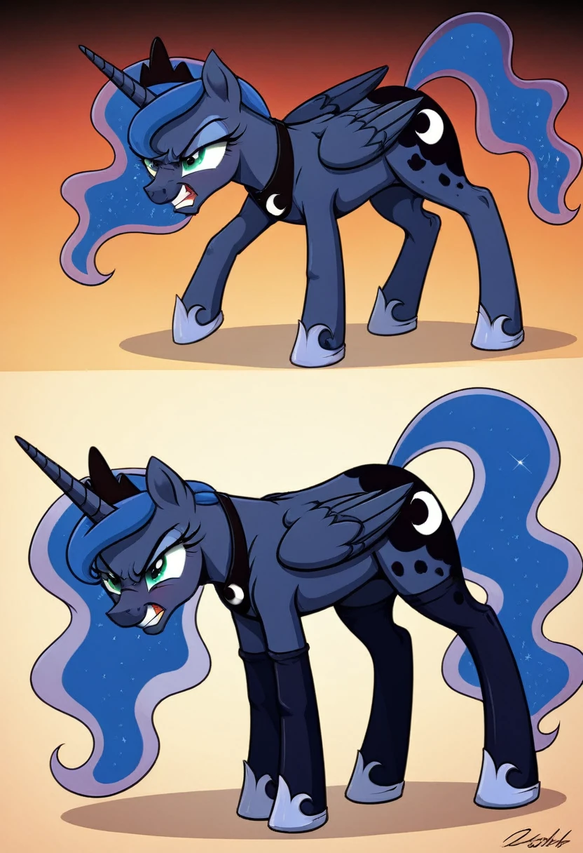 Pony . Black stocking Prince Luna angry
