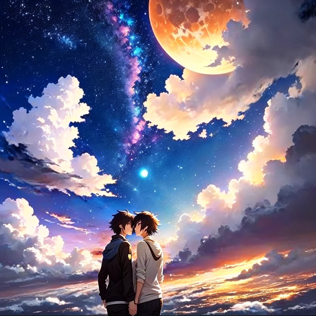 anime, the sky, clouds, stars, the moon, the plane, the plane, the plane, the plane, the plane, the plane, the plane, cosmic skies. by makoto shinkai, makoto shinkai cyril rolando, makoto shinkai!, makoto shinkai!!, ( ( makoto shinkai ) )