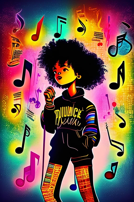 A background filled with scattered musical notes in various sizes and colors
A background completely filled with scattered musical notes in various sizes and colors, covering the entire screen.
beautiful girl colorful image
Dance hiphop Dance CREW Waacking Dance
Punking
black medium hair black medium hair
Five fingers Baggy clothes Baggy clothes