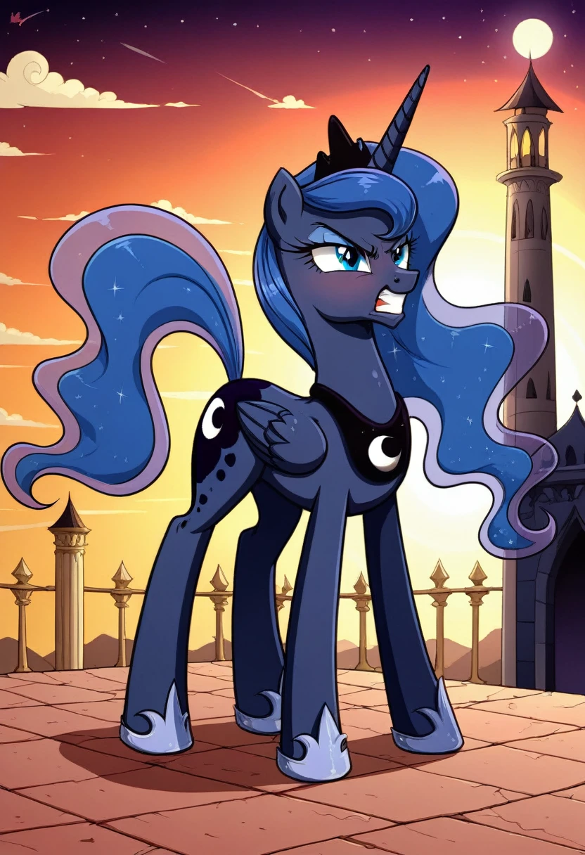 Pony . Black stocking Prince Luna angry