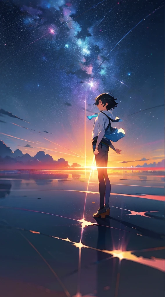 anime anime wallpapers with a view of the sky and stars, cosmic skies. by makoto shinkai, anime art wallpaper 4 k, anime art wallpaper 4k, anime art wallpaper 8 k, anime sky, amazing wallpaper, anime wallpaper 4 k, anime wallpaper 4k, 4k anime wallpaper, makoto shinkai cyril rolando, anime background art
