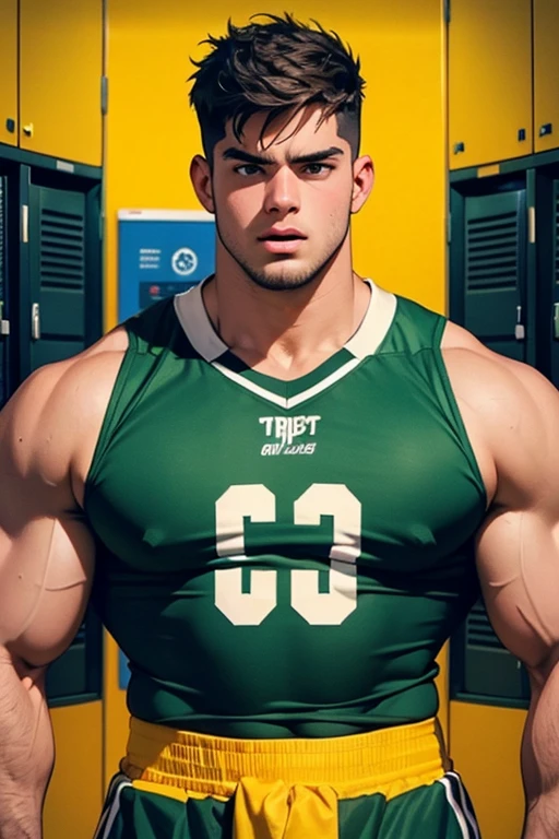 Nerds, locker room, football uniforms, cleats, football pads, hyper muscles, bodybuilder, big biceps, big triceps, big traps, broad shoulders, hyper pecs, crotch bulge, blank stare, vapid, open mouth, hypnosis, IQ drain, dumber and dumber, hypnotized, entranced, brainwashing, brainwashed, staring at a pulsing television monitor, burly, dumber and dumber, bro, jock transformation, jock assimilation, jock programming.