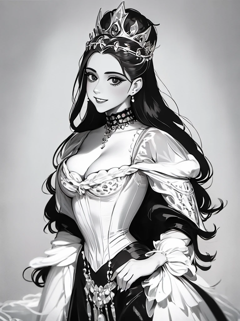 arafed photo of a woman in a dress and tiara, queen margherita of savoy, young tsar, 1900’s photo”, portrait of a young empress, black-white retro photo 1910, grayscale 1 9 0 0 s picture, wearing tiara, royal elegant pose, restored photo, bejewelled and encrusted royalty