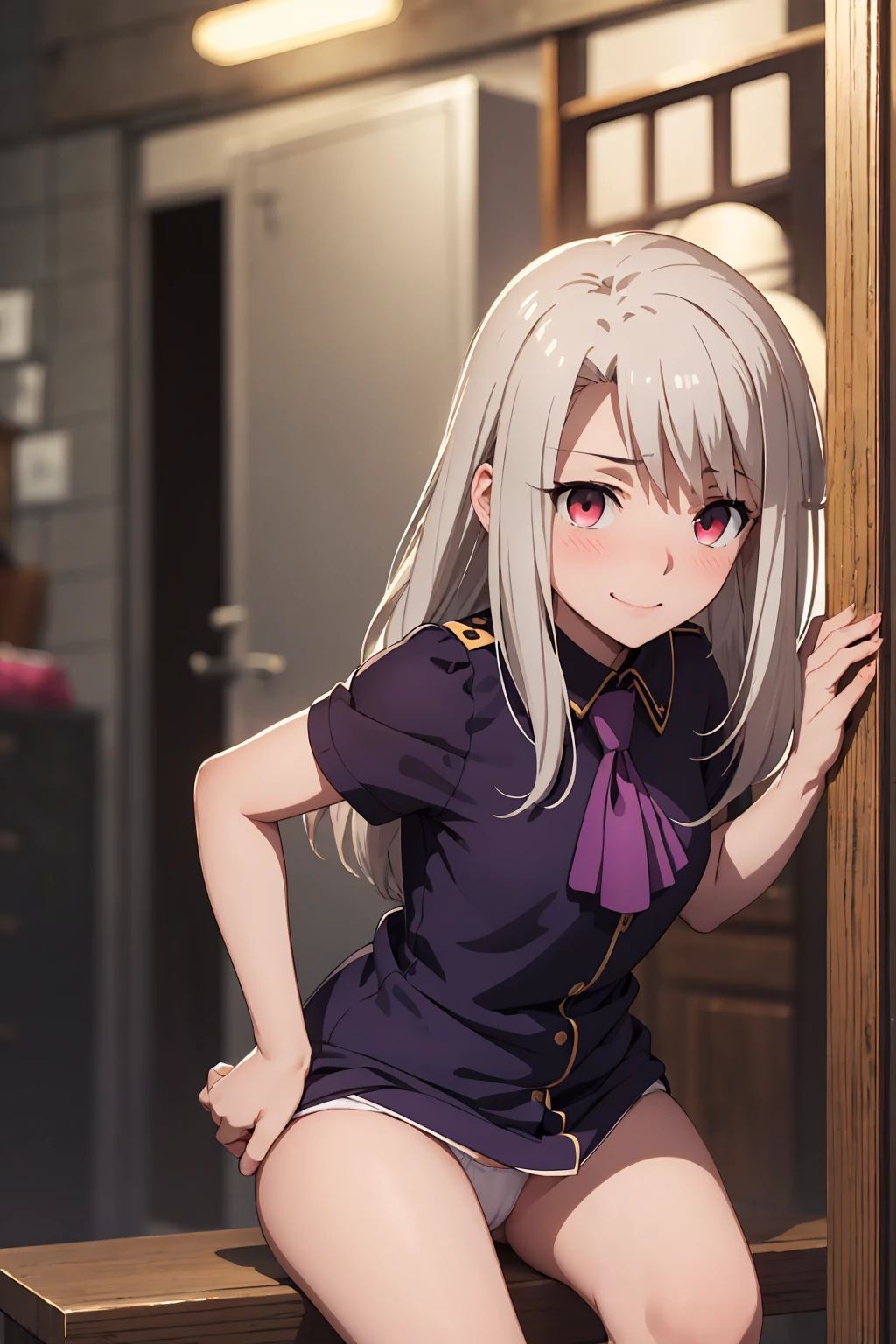 NSFW Highest quality, (masterpiece:1.2), Very detailed, destiny/Background of stay, indoor, Illyasviel von Einzbern, etc., One girl, alone, Sitting, Looking at the audience, Mouth closed, smile, Long Hair, Gray Hair, Red eyes, Purple Shirt, Ascot, White skirt, cute white panties　Spread your legs　blush　Completely naked　topless　masterpiece, Highest quality, 1girl, (nsfw:1.0), Spread your legs, seat, Elevate your legs, nude, (Pussy Focus:1.0) Sweat, Shiny skin, Heavy breathing, ( Sex, sexual intercourse, Insert, Hetero, Motion Lines, Motion Blur, Talking Spirit:1.1),超blush　, Spread your legs, seat, Elevate your legs, nude, (Pussy Focus:1.0) Sweat, Shiny skin, Heavy breathing, ( Sex, sexual intercourse, Insert, Hetero, Motion Lines, Motion Blur, Talking Spirit:1.1),超blush