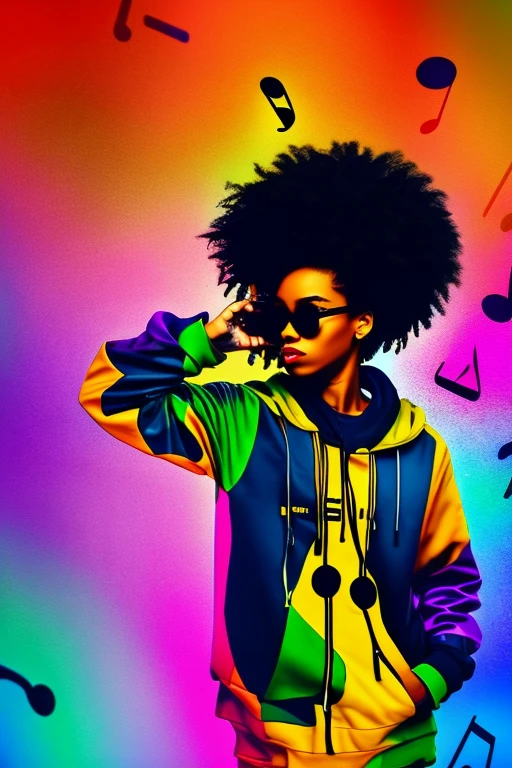 A background filled with scattered musical notes in various sizes and colors
A background completely filled with scattered musical notes in various sizes and colors, covering the entire screen.
beautiful girl colorful image
Dance hiphop Dance CREW Waacking Dance
Punking
black medium hair black medium hair
Five fingers Baggy clothes Baggy clothes
