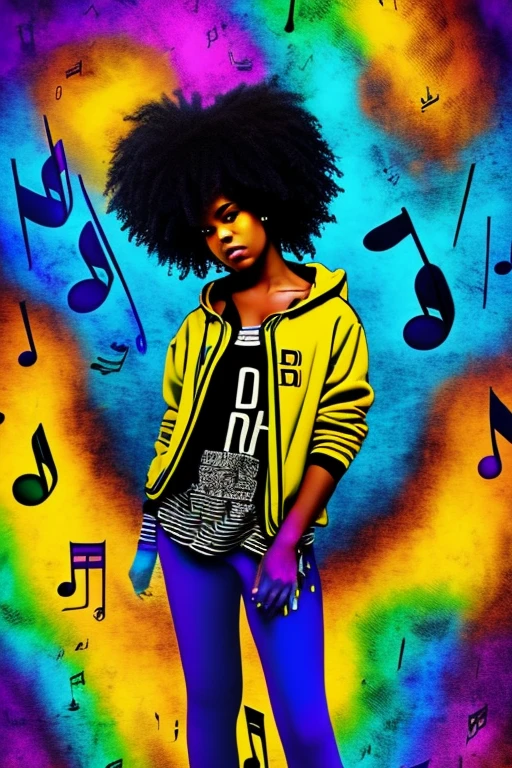 A background filled with scattered musical notes in various sizes and colors
A background completely filled with scattered musical notes in various sizes and colors, covering the entire screen.
beautiful girl colorful image
Dance hiphop Dance CREW Waacking Dance
Punking
black medium hair black medium hair
Five fingers Baggy clothes Baggy clothes