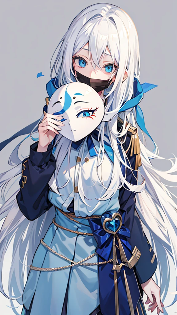 An anime girl with long white hair and blue eyes was pulling off a mask covering her face., Girls&#39; frontline style, Plow collection style, from Girls&#39; frontline, Anime style with clean details., great details. Girls&#39; frontline, Clean, detailed anime art., detailed anime characters art, Anime style illustrations, Anime style characters, anime style, anime characters, Girls&#39; frontline, modern anime style, Girls&#39; frontline cg